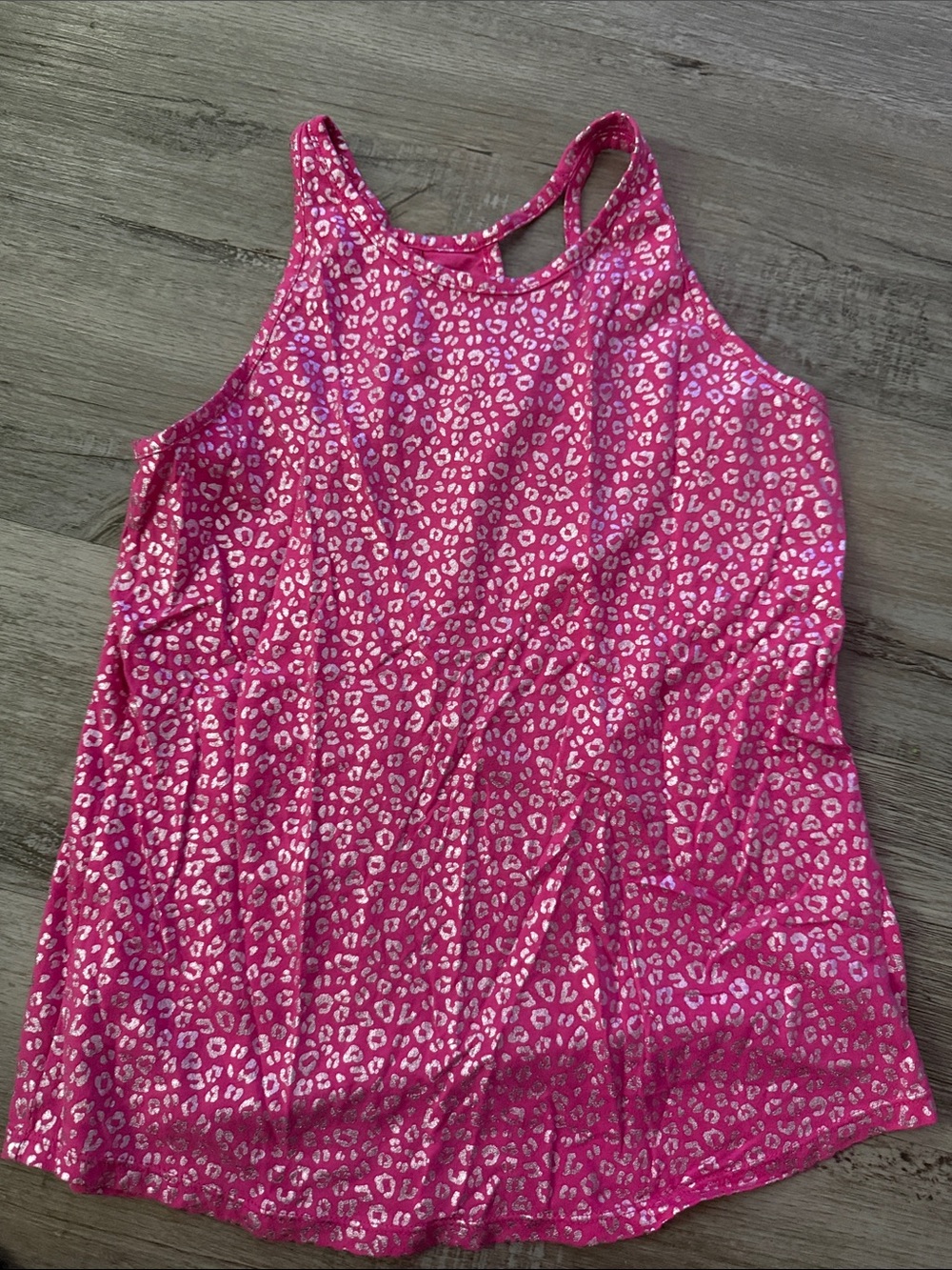 bcg Pink & White Leopard Print Racerback Tank